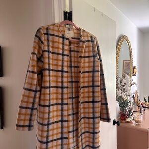 Cynthia Rowley Yellow and Black Plaid Teddy Jacket